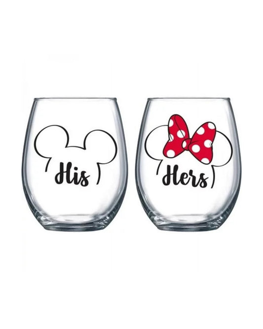 Set de Vasos Vineros His/Hers (Disney)